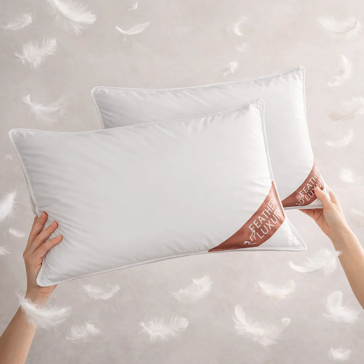 Hotel Quality Duck Feather Pillow | Pack of 2 | Pillow Pal
