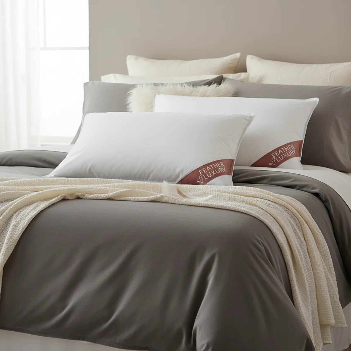 Hotel Quality Duck Feather Pillow | Pack of 2 | Pillow Pal