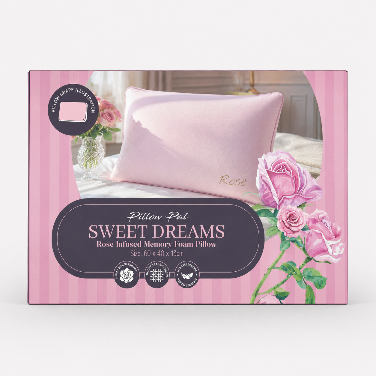 Rose Scented Memory Foam Pillow
