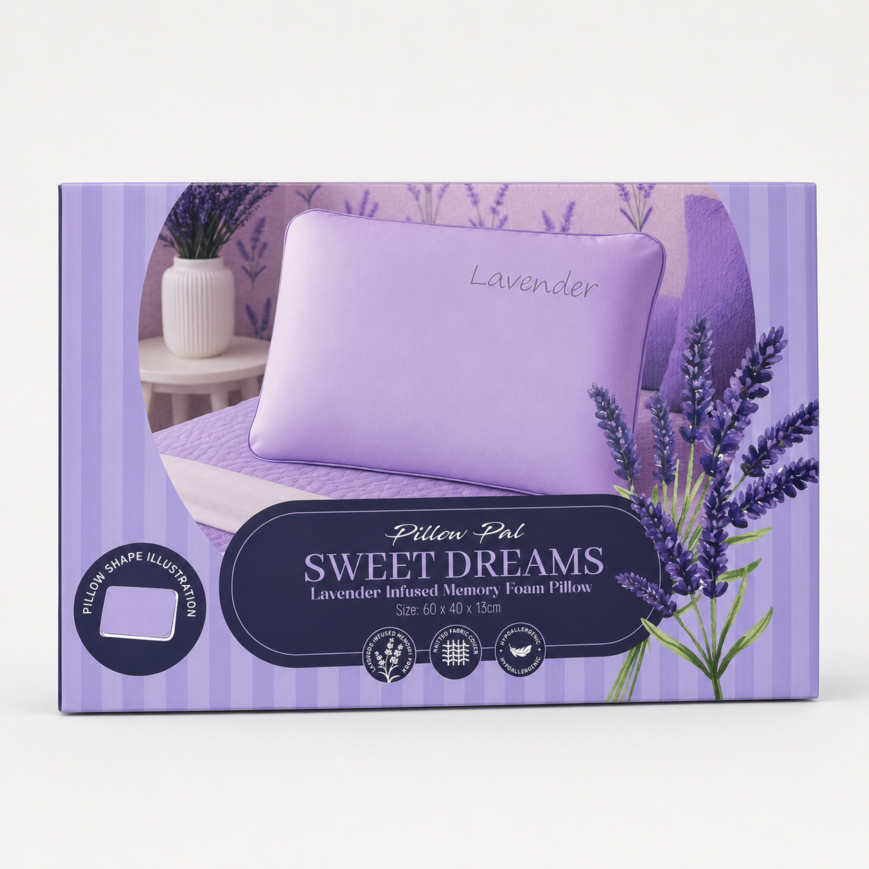 Lavender Scent Infused Memory Foam Pillow