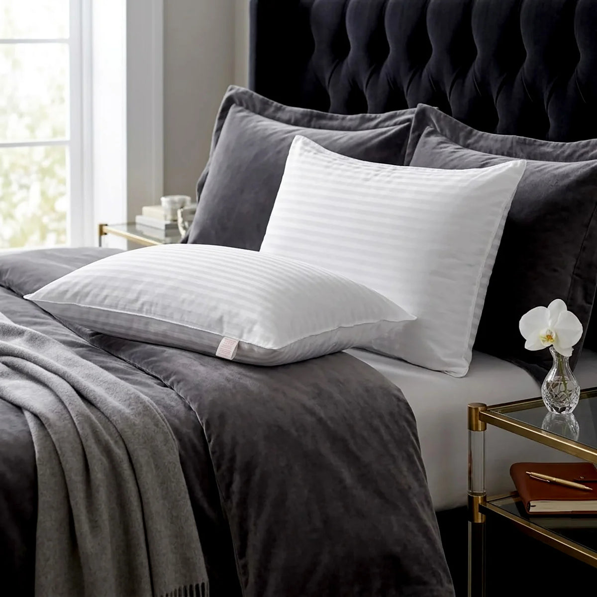 Hotel Quality Stripe Pillows – Soft & Comfortable Bed Pillows | Pillow Pal