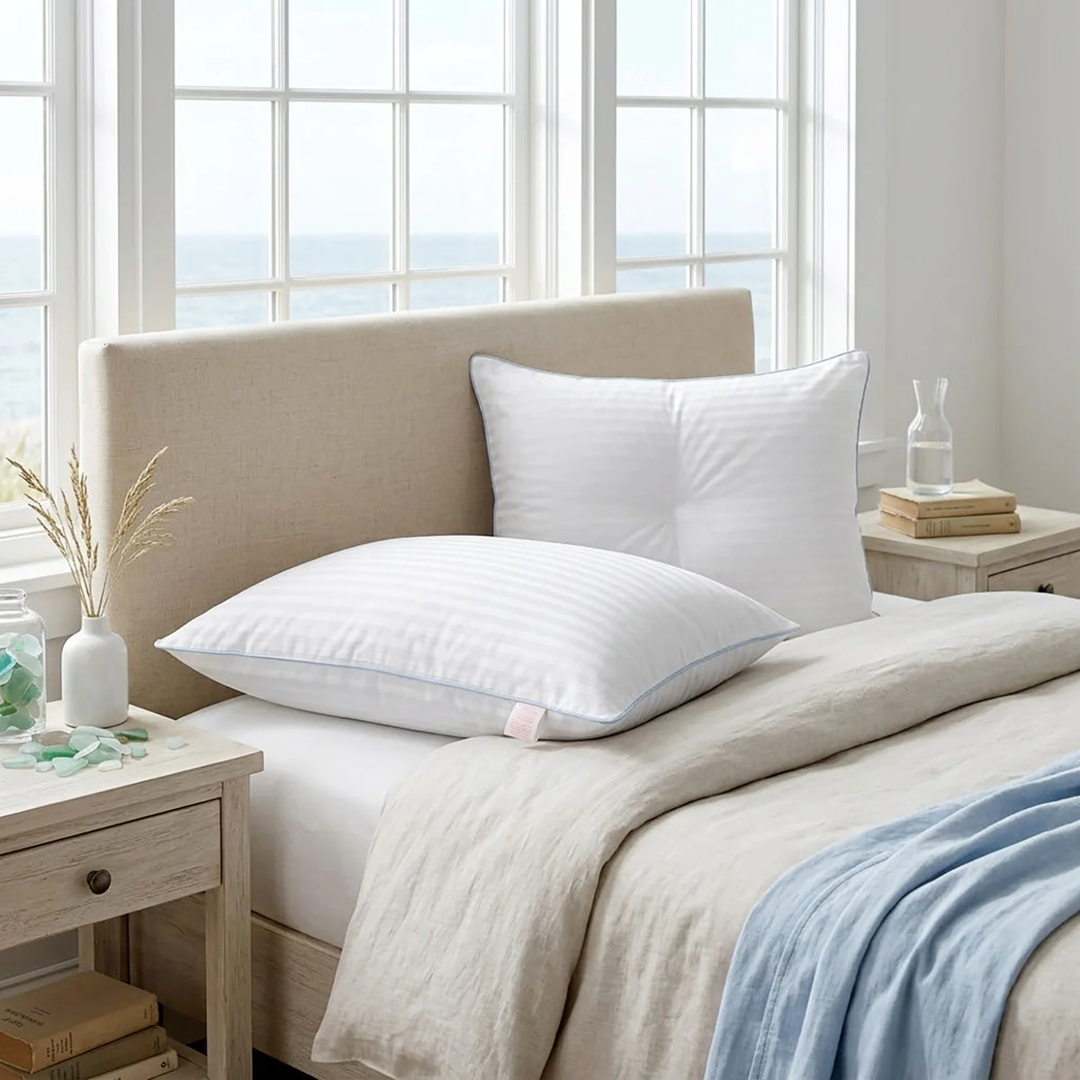 Hotel Quality Stripe Pillows – Soft & Comfortable Bed Pillows | Pillow Pal